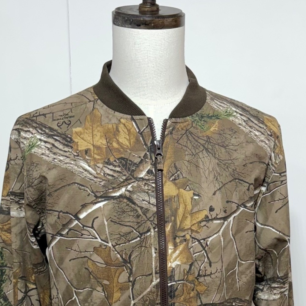 Carhartt Jacket Mens Small Brown Camo Realtree Xtra Full Zip Lightweight C85405